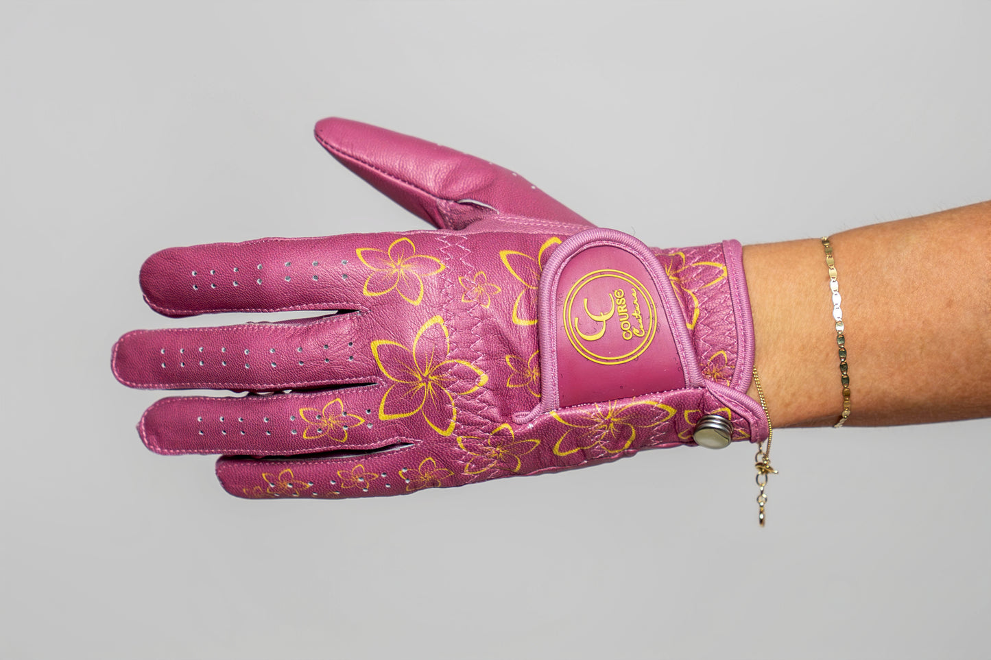 The Tropical Bloom Glove - Course Couture Womens Golf Glove GolfGlove with Ring Hole Wedding Ring Golf Apparel accessories
