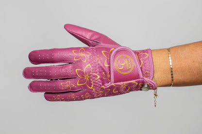 The Tropical Bloom Glove - Course Couture Womens Golf Glove GolfGlove with Ring Hole Wedding Ring Golf Apparel accessories