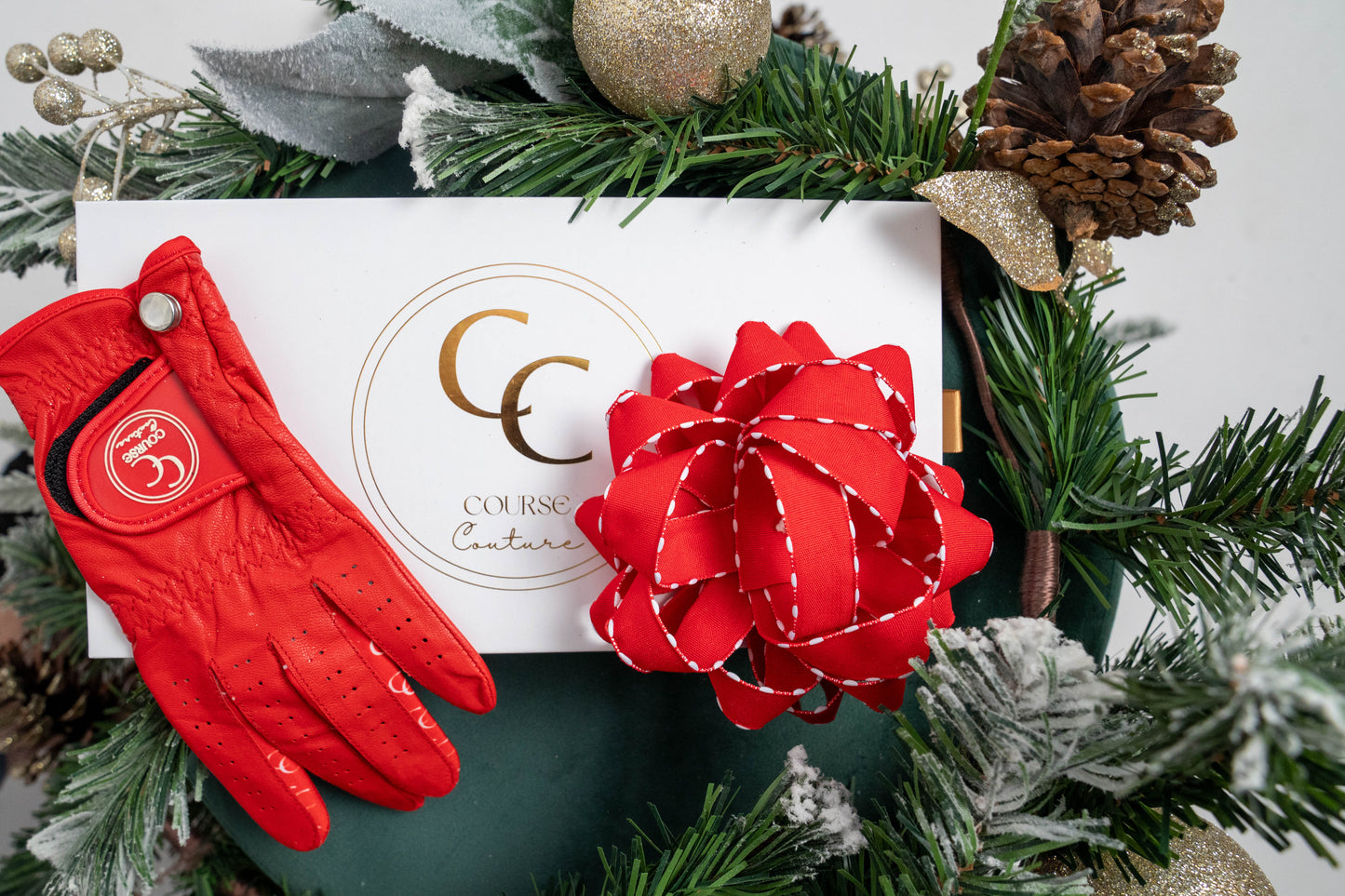 The Crimson Signature Glove - Course Couture Womens Golf Glove GolfGlove with Ring Hole Wedding Ring Golf Apparel accessories