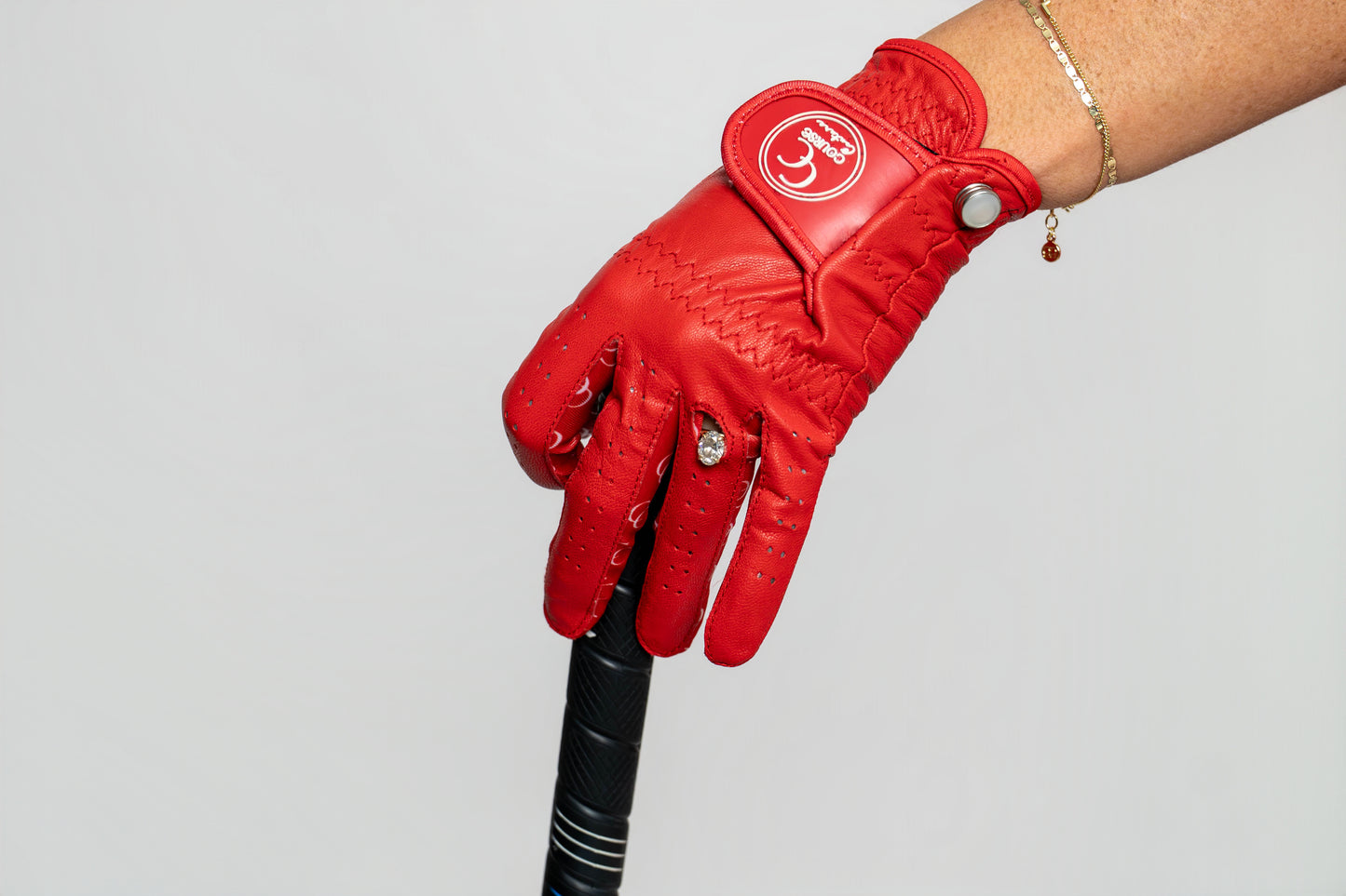 The Crimson Signature Glove - Course Couture Womens Golf Glove GolfGlove with Ring Hole Wedding Ring Golf Apparel accessories