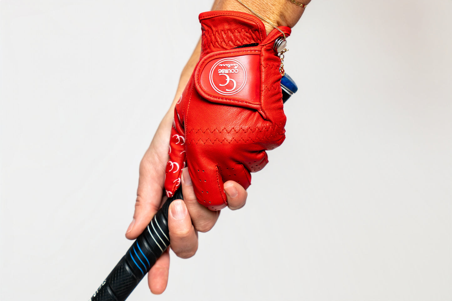 The Crimson Signature Glove - Course Couture Womens Golf Glove GolfGlove with Ring Hole Wedding Ring Golf Apparel accessories
