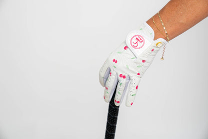 The Cherry Bomb Glove - Course Couture Womens Golf Glove GolfGlove with Ring Hole Wedding Ring Golf Apparel accessories