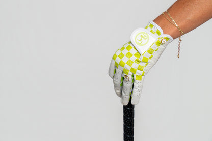 The Electric Lime Glove - Course Couture Womens Golf Glove GolfGlove with Ring Hole Wedding Ring Golf Apparel accessories