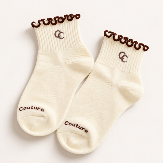 The CC Ruffle Socks - Course Couture Womens Golf Glove GolfGlove with Ring Hole Wedding Ring Golf Apparel accessories