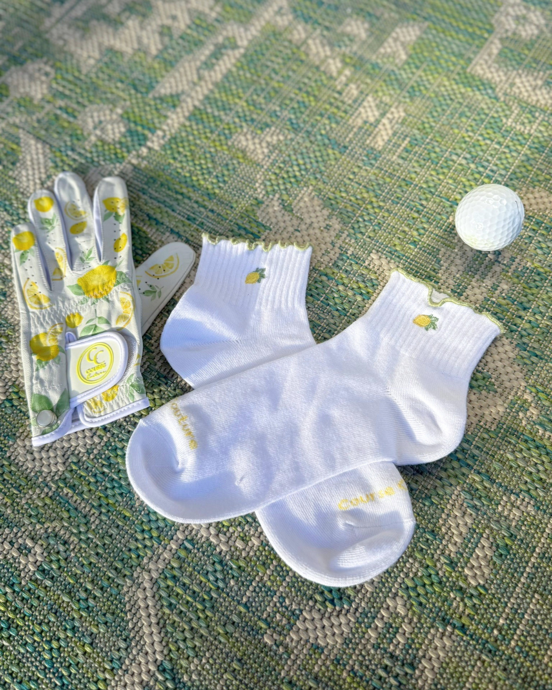 The Main Squeeze Ruffle Socks - Course Couture Womens Golf Glove GolfGlove with Ring Hole Wedding Ring Golf Apparel accessories