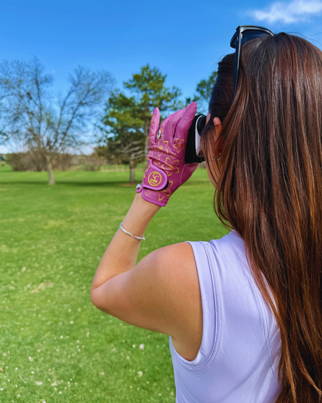 The Tropical Bloom Glove - Course Couture Womens Golf Glove GolfGlove with Ring Hole Wedding Ring Golf Apparel accessories